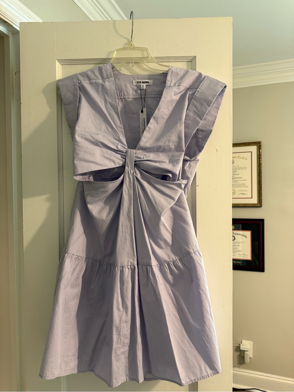 NWT Steve Madden Lilac Tie-Front Cotton Dress